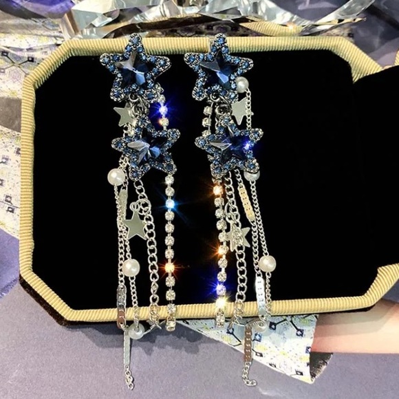 Jewelry - 🌟 Star Dark Blue Long Earrings